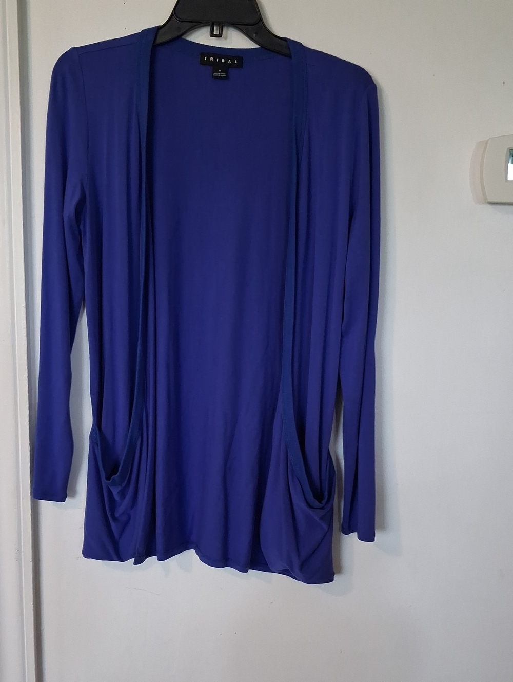 Tribal Cobalt Blue Open-Front Lightweight Cardigan